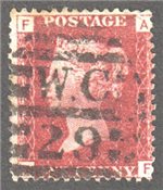 Great Britain Scott 33 Used Plate 106 - AF